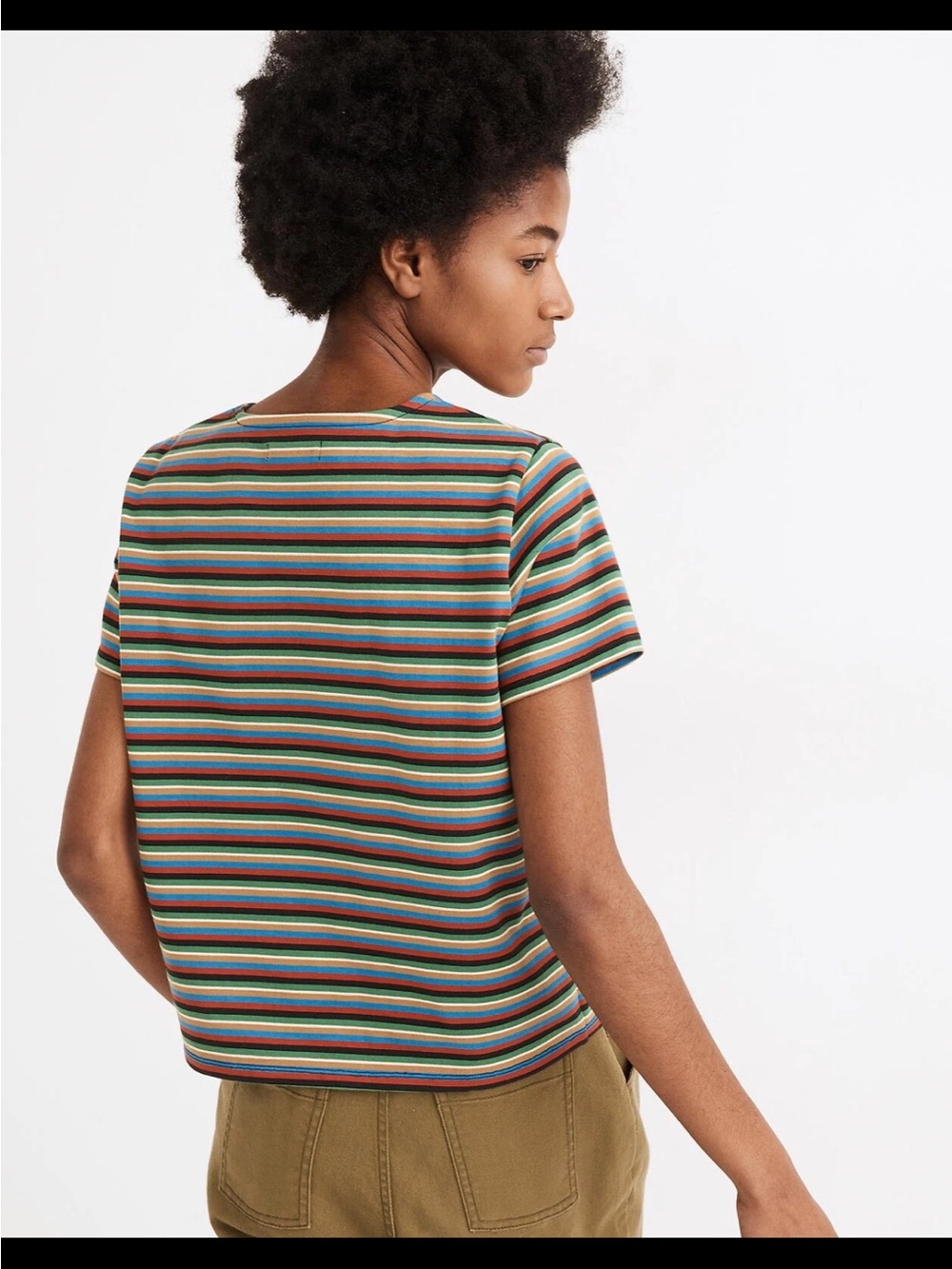 Madewell Striped Short-Sleeve Tee in Multi-Color